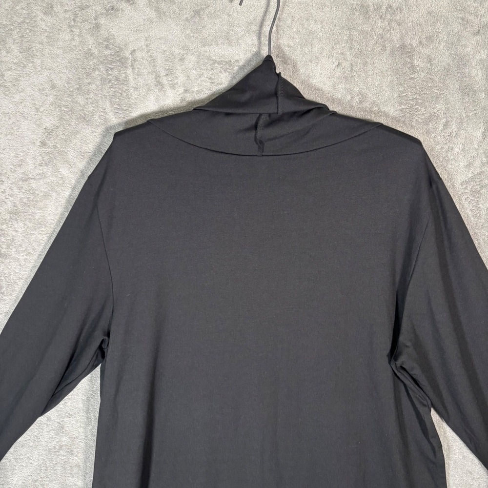 Bryn Walker Black Modal Blend Asymmetrical Cowl Neck Tunic Dress Women Large USA - Picture 9 of 13
